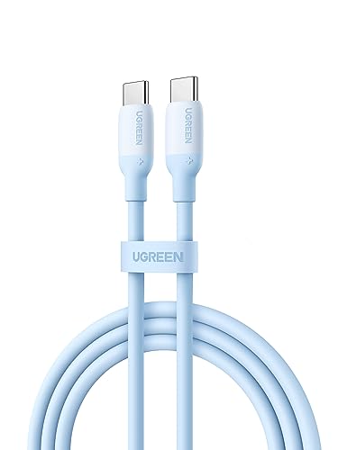 UGREEN USB C Kabel 60W flexibles Silikagel USB C auf USB C Ladekabel PD 3.0 PPS kompatibel mit iPhone 15 Pro Max Galaxy S24 S23 S22 A54 Pixel 7 iPad Pro 12.9 iPad Mini 6/Air 5 usw. (1M, Blau) von UGREEN