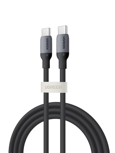 UGREEN USB C Kabel 60W flexibles Silikagel USB C auf USB C Ladekabel PD 3.0 PPS kompatibel mit iPhone 15 Pro Max Galaxy S24 S23 S22 A54 Pixel 7 iPad Pro 12.9 iPad Mini 6/Air 5 usw. (1M, Schwarz) von UGREEN