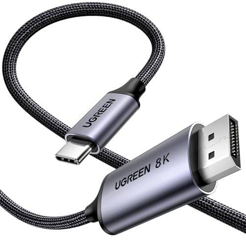 UGREEN USB C auf DisplayPort 1.4 Kabel Bidirektional 8K@60Hz 4K@240Hz DisplayPort auf USB C Thunderbolt 4 Kabel Aluminium geflochten （2M） von UGREEN
