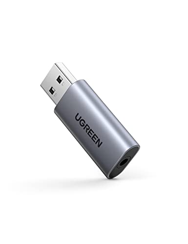 UGREEN USB Externe Soundkarte 2 in 1 USB auf 3,5 mm Buchse Klinken Audio Adapter USB zu Klinke, für Windows, Mac, Linux, kompatibel mit Headset Laptop PS4 Raspberry Pi usw. von UGREEN