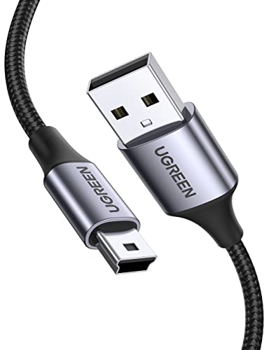 UGREEN USB Mini-B Kabel Ladekabel USB A Stecker auf Mini USB Stecker Nylon kompatibel mit PS3 Game Controller, Externe Festplatte, Dashcam, Mikrofon, usw. (1m) von UGREEN