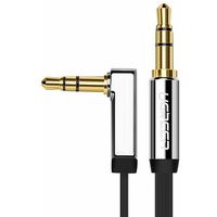 Ugreen 2m Winkelstecker Aux Kabel 3.5 mm Klinke Eingang Miniklinke für Lautsprecher Android Handy Tablet Autoadio PC Anlage Hifi Silber von UGREEN
