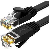Ugreen - Flat RJ45 lan Ethernet Kabel Cat. 6 0,5m flaches Netzwerkkabel 1000 Mbps Schwarz (NW102) von UGREEN