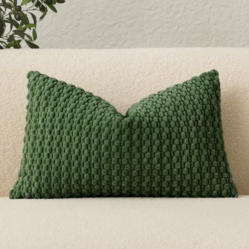 UGASA Velvet Lendenkissenbezug aus Samt, beidseitig mit Kordsamt, gestreift, weich, solide, dekorativ, rechteckig, für Couch/Schlafzimmer, 1 Stück, Moosgrün UGASA Velvet Lendenkissenbezug aus Samt, beidseitig mit Kordsamt, gestreift, weich, solide, dekorativ, rechteckig, für Couch/Schlafzimmer, 1 Stück, Moosgrün von UGS UGASA