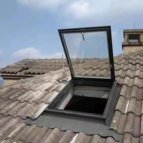 1 Stück Dachfenster-Zugangsluke for Dachfenster – Aluminiumlegierung und gehärtetes Glas for den Zugang zu Wintergärten, Dachböden und Kellern(90x55cm) von UGUGU