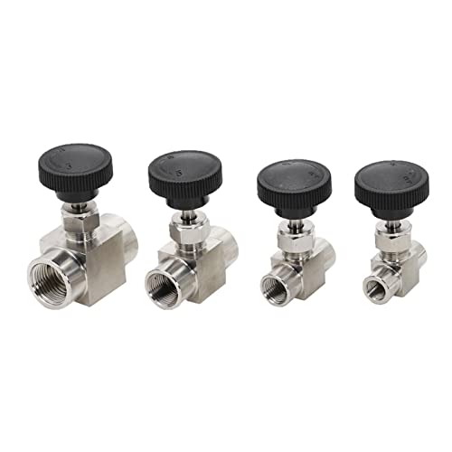 1 Stück SS-Durchflussregelnadelventil 1/8 Zoll 1/4 Zoll 3/8 Zoll 1/2 Zoll – Absperrventil mit gleichem Innengewinde for Hochdruckanwendungen(1/2In) von UGUGU
