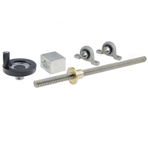 1 Stück T16-Leitspindelsatz mit Handrad for 3D-Drucker – Trapezgewindespindel aus Edelstahl mit 16 mm Durchmesser(Horizontal type,500mm) von UGUGU