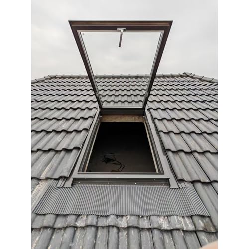 1 Stück anpassbare Aluminium-Dachluken-Oberlichtabdeckung – sicherer Zugang for Dachböden, Keller und Dächer(60x60cm) von UGUGU