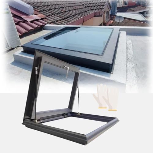 1 Stück anpassbare Dachluke for Oberlichter – Aluminiumlegierung mit gehärtetem Glas for Dachböden, Keller und Dächer(71x71cm) von UGUGU