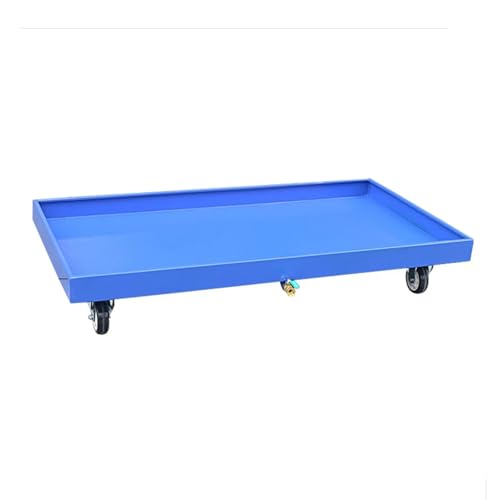 1-teilige industrielle modulare Plattform zur Auffangung von Leckagen – rutschfeste Ölfasspalette mit Rädern for den Einsatz in Lagern und Garagen(Blue-b,49.2x25.6x5.9in) von UGUGU