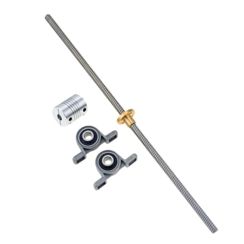 1-teiliges vertikales Leitspindel-Kit for 3D-Drucker – 8 mm T8-Leitspindel mit Messingmutter, KP08-Lagerhalterung und flexibler Kupplung(200mmx2mmx4mm) von UGUGU