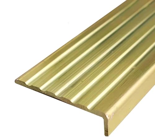 L-förmiger, rutschfester Treppenkantenschutz aus Messing – langlebige Trittstufenverkleidung for den Innen- und Außenbereich for sichere Übergänge(38x8mm(1.5"x0.31")) von UGUGU