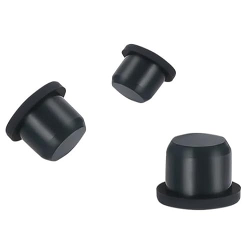 Schwarze Silikonkautschukstopfen - 5 Stück T-förmige Kappenstopfen for experimentelle Instrumente, Durchmesser 3 mm bis 14 mm, hohe Temperaturbeständigkeit(8mm) von UGUGU