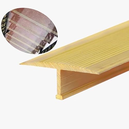 T-förmige Bodenübergangsleiste aus Messing – 1 Meter nahtlose Spaltabdeckung for Holz, Vinyl, Laminat und Fliesen(27x11mm(1.06x0.43 in)) von UGUGU