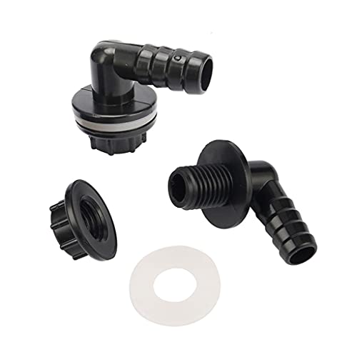 UGUGU 1 Stück 3/8 Zoll Gewinde auf 14 mm 90-Grad-Winkelstück, Drainage-Anschluss for Aquarien und Bewässerungssysteme von UGUGU