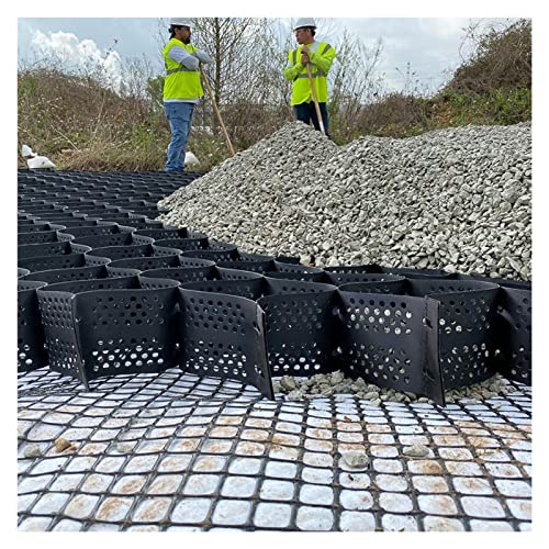 UGUGU HDPE-Geozellengitter zur Kontrolle der Erosion von Einfahrten und Hängen – 4 Zoll hoch, 40 cm x 40 cm, Kiesstabilisator for die Landschaftsgestaltung(1m x 1m (3.3 X3ft) 10cm/4" High) von UGUGU