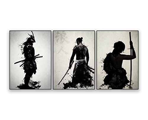 Japanese Samurai Leinwand Bilder, Japanese Bushido Art Portrait Poster Modern Wohnzimmer Schlafzimmer Dekoration Poster Malerei-No Framed (No Framed-2, 3 * 40x60cm) von UGZDEA