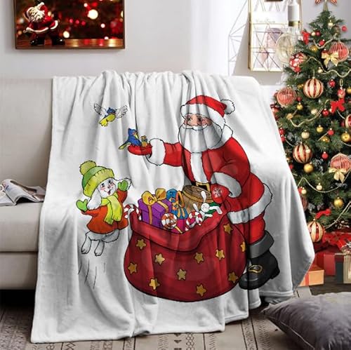 Weihnachts Kuscheldecke 130x150cm, Sofa Decke Weihnachten, Weiche Warme Winter Fleecedecke Weihnachten für Erwachsene und Kinder (C, 130x150cm) von UGZDEA