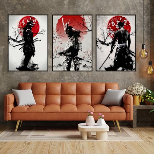 UGZDEA Japanese Samurai Leinwand Bilder, Japanese Bushido Art Portrait Poster Modern Dekoration Poster Malerei-Ohne Rahmen(E,3x80x120cm) von UGZDEA