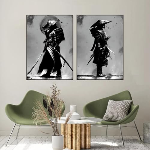 UGZDEA Japanese Samurai Leinwand Bilder, Japanese Bushido Art Portrait Poster Modern Dekoration Poster Malerei-Ohne Rahmen(C,2x30x40cm) von UGZDEA
