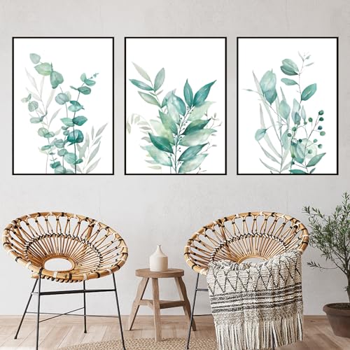 UGZDEA Nordic Blumen Leinwand Poster, Moderne Abstrakte blumenbild Pflanze Kunstposter 3er Set Wanddeko Bilder Set für Wohnzimmer Schlafzimmer-Ohne Rahmen(F,3x30x40cm) von UGZDEA