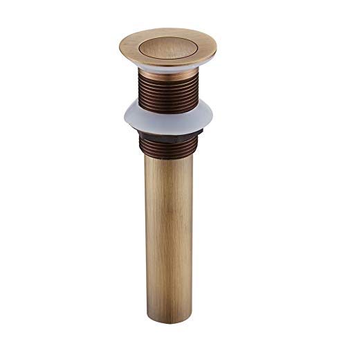 Allgemeine Waschbecken. Badezimmer-Waschtisch-Pop-Up-Abflussstopfen ohne Überlauf, Messing, 1-1/2 Zoll, Mehrfarbig(Bronze) von UGZPWQLNX