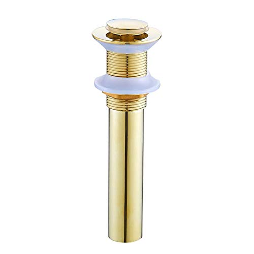 Allgemeine Waschbecken. Badezimmer-Waschtisch-Pop-Up-Abflussstopfen ohne Überlauf, Messing, 1-1/2 Zoll, Mehrfarbig(Gold) von UGZPWQLNX