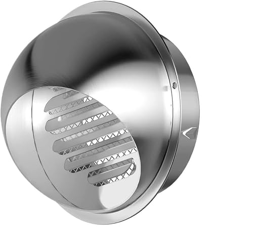 Anti-Mücken-Netz-Lüftungsabdeckung, Abdeckung rundes Gitter externer Dunstabzugshaube Wandtrockner Entlüftungskappe, an einer Wand montiert, winddichtes regendichtes Siebgewebe(4.3inch 110mm) von UGZPWQLNX