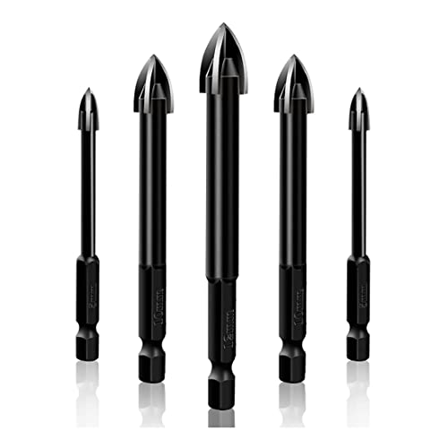 Die Diamantgruppe, 5 stücke Hartmetall HexShank Dreieck Glas Fliesen Keramik Beton Bohrer Schwarz Mehrere Größen(5PCS 8MM) von UGZPWQLNX