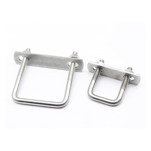 Edelstahl Schrauben, U-Bolzenklemme aus Edelstahl 304 mit Prallmutter M6 M8, mehrere Größen, silberfarben, sortierte Packung(1set M8X60X80) von UGZPWQLNX