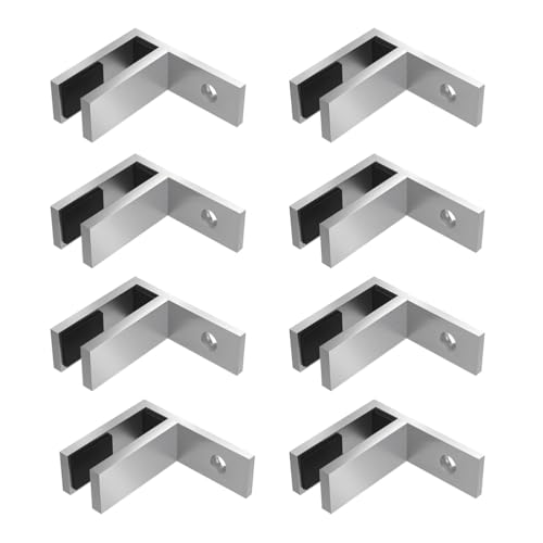 Edelstahl aus Glas, 304 Edelstahl Glas Klemme for 0,39 ''-0,47'' Glas 4 Pcs F Klemme(8 Pcs,F clamp) von UGZPWQLNX