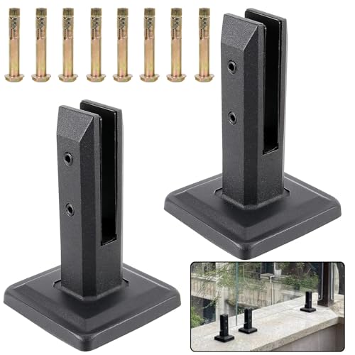 Edelstahl aus Glas, 304 Edelstahl Glas Zapfen Klemme for Pool Balkon Garten Deck Multicolor 4 PCS(Black,2 PCS) von UGZPWQLNX