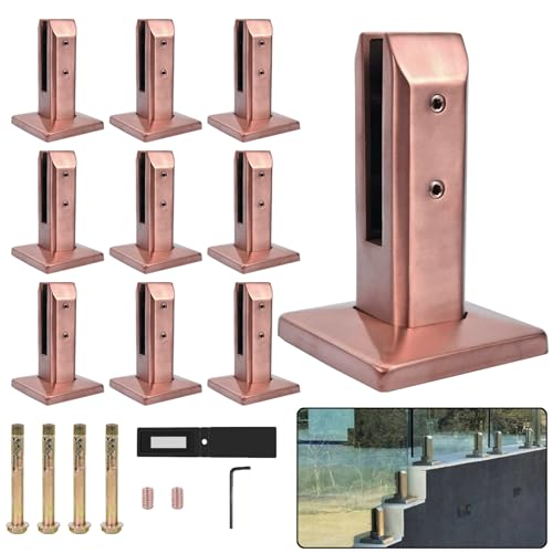 Edelstahl aus Glas, 304 Edelstahl Glas Zapfen Klemme for Pool Balkon Garten Deck Multicolor 4 PCS(Rose Gold,10 PCS) von UGZPWQLNX