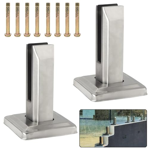 Edelstahl aus Glas, 304 Edelstahl Glas Zapfen Klemme for Pool Balkon Garten Deck Multicolor 4 PCS(Silver,2 PCS) von UGZPWQLNX