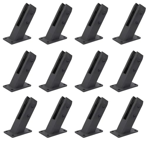 Edelstahl aus Glas, 304 Edelstahl Schwarz Glas Geländer Klammern for Pool Balkon Treppe Mehrere Größen(12 pieces) von UGZPWQLNX