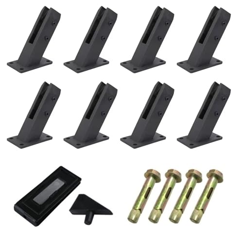 Edelstahl aus Glas, 304 Edelstahl Schwarz Glas Geländer Klammern for Pool Balkon Treppe Mehrere Größen(8 pieces) von UGZPWQLNX