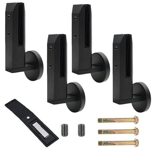 Edelstahl aus Glas, 304 SS Seitenmontage-Glasklemme for 10–12,7 mm Glasgeländer mit Hardware, mehrfarbig, 4er-Pack(Black,4 Pack) von UGZPWQLNX