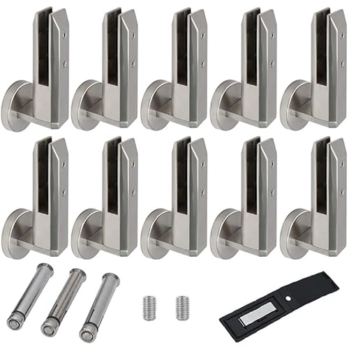 Edelstahl aus Glas, 304 SS Seitenmontage-Glasklemme for 10–12,7 mm Glasgeländer mit Hardware, mehrfarbig, 4er-Pack(Silver,10 Pack) von UGZPWQLNX