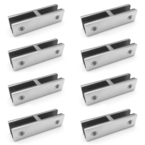 Edelstahl aus Glas, 8 Stück 304 SS 180-Grad-Glasgeländerklemme for 8–12 mm Glas, mehrfarbig, mehrere Größen(Silver,10to12mm) von UGZPWQLNX