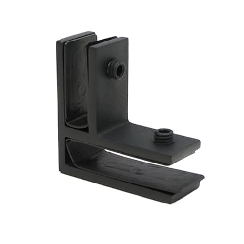 Edelstahl aus Glas, Schwarze Glasgeländerpfostenklemmen aus Edelstahl 304 for 15–20 mm Glas, 4 Stück, F-Klemme(1 Pcs,90 Degree) von UGZPWQLNX