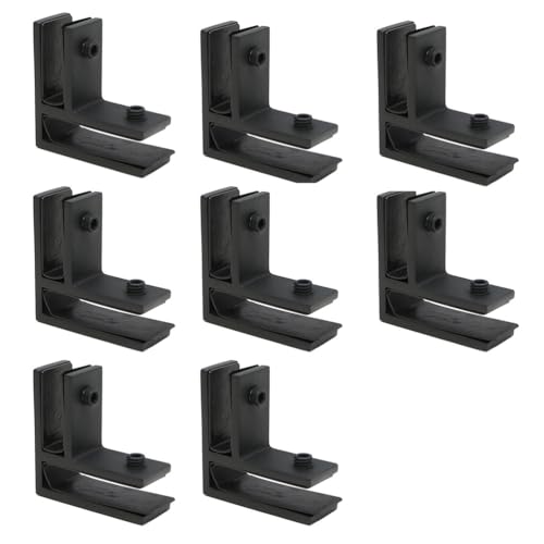 Edelstahl aus Glas, Schwarze Glasgeländerpfostenklemmen aus Edelstahl 304 for 15–20 mm Glas, 4 Stück, F-Klemme(8 Pcs,90 Degree) von UGZPWQLNX