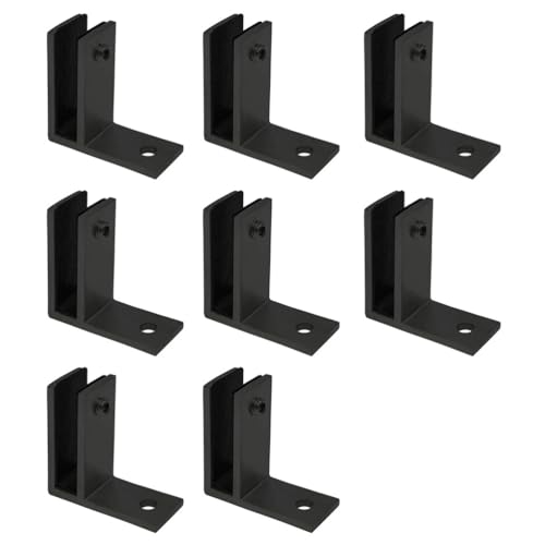 Edelstahl aus Glas, Schwarze Glasgeländerpfostenklemmen aus Edelstahl 304 for 15–20 mm Glas, 4 Stück, F-Klemme(8 Pcs,F clamp) von UGZPWQLNX