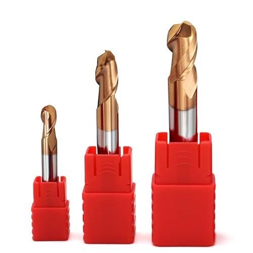 Lassen sie das hier, 5 Stück Kugelkopffräser Hartmetall 0,75–3 mm HRC60 2 Schneiden(R2x8x4x50 2T) von UGZPWQLNX