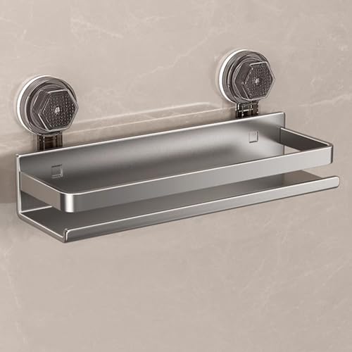 UGZPWQLNX Dusche-Tank Saugstoff, Aluminium-Saug-an der Wand befestigtes abnehmbares Badezimmer-Regal for Toilettenartikel-mehrere Größen(19.6x3.9in/50x10cm) von UGZPWQLNX