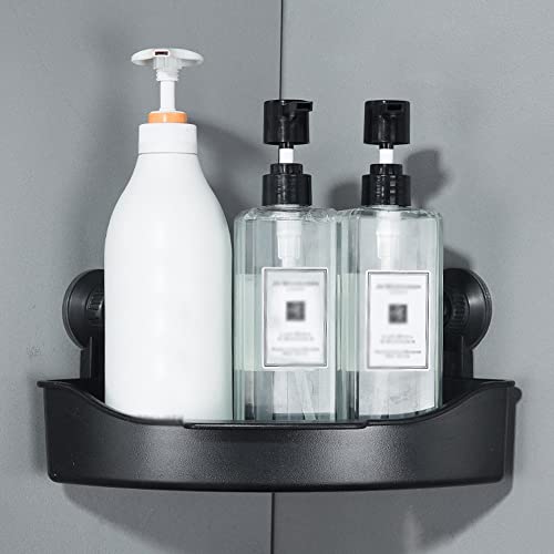 UGZPWQLNX Dusche-Tank Saugstoff, Eck-Duschablage mit Saugnapf und Drainage for Badezimmer und Küche, Mehrfarbig(Black) von UGZPWQLNX