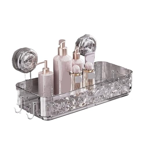 UGZPWQLNX Dusche-Tank Saugstoff, Kein Bohren, selbstklebend, Saugnapf, Duschablage, Badezimmer, Küche, Aufbewahrung, Mehrfarbig(Clear,Straight Row) von UGZPWQLNX