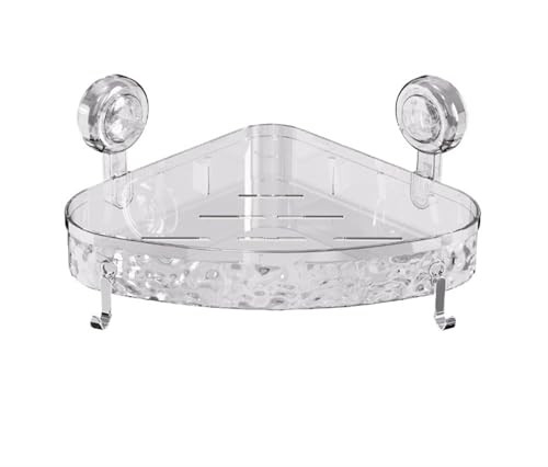 UGZPWQLNX Dusche-Tank Saugstoff, Kein Bohren, selbstklebend, Saugnapf, Duschablage, Badezimmer, Küche, Aufbewahrung, Mehrfarbig(Clear,Triangle) von UGZPWQLNX