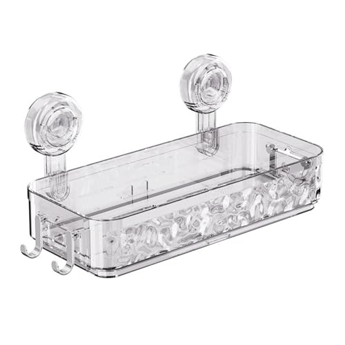 UGZPWQLNX Dusche-Tank Saugstoff, Kein Bohren, selbstklebend, Saugnapf, Duschablage, Badezimmer, Küche, Aufbewahrung, Mehrfarbig(Clear,Water Ripple) von UGZPWQLNX