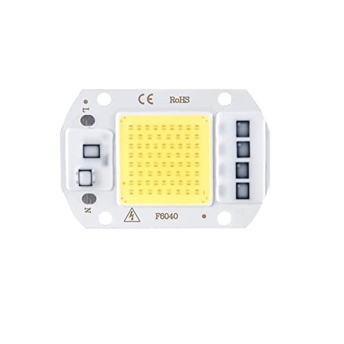 UGZPWQLNX Eingebauter LED-Chip, 3 Stück 10W/20W/30W/50W 110V/220V COB-LED-Chips, mehrfarbig, intelligent, ohne Treiber, 120 Grad, Ra80(Cold White 50W, 220V) von UGZPWQLNX