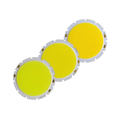 UGZPWQLNX Eingebauter LED-Chip, 3 Stück 49 mm, 10 W, 12 W, 15 W, 18 W, 20 W, rund, mehrfarbig (Warmweiß, 3000 K, 10 W: 30-36 V) von UGZPWQLNX